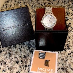 NWTMichael Kors Crystal Pave Stainless Steel Watch